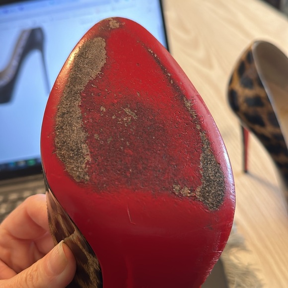 Louboutin Patent Leather Leopard Pump - Size 38.5 - Picture 4 of 4